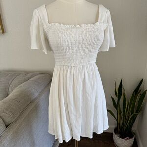 Princess Polly Dress XS White Boho Mini Cottage Feminine Short Sleeve Summer